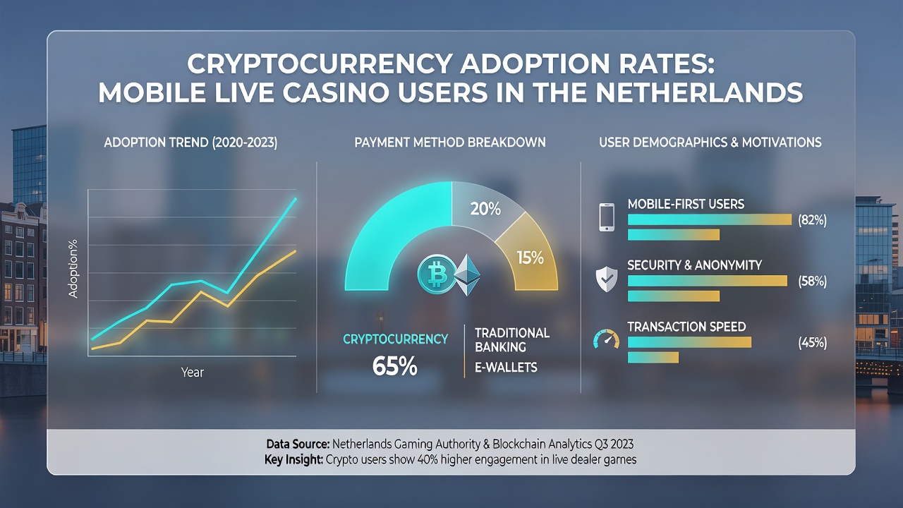 Chart illustrating mobile live casino user demographics and crypto usage patterns in the Netherlands